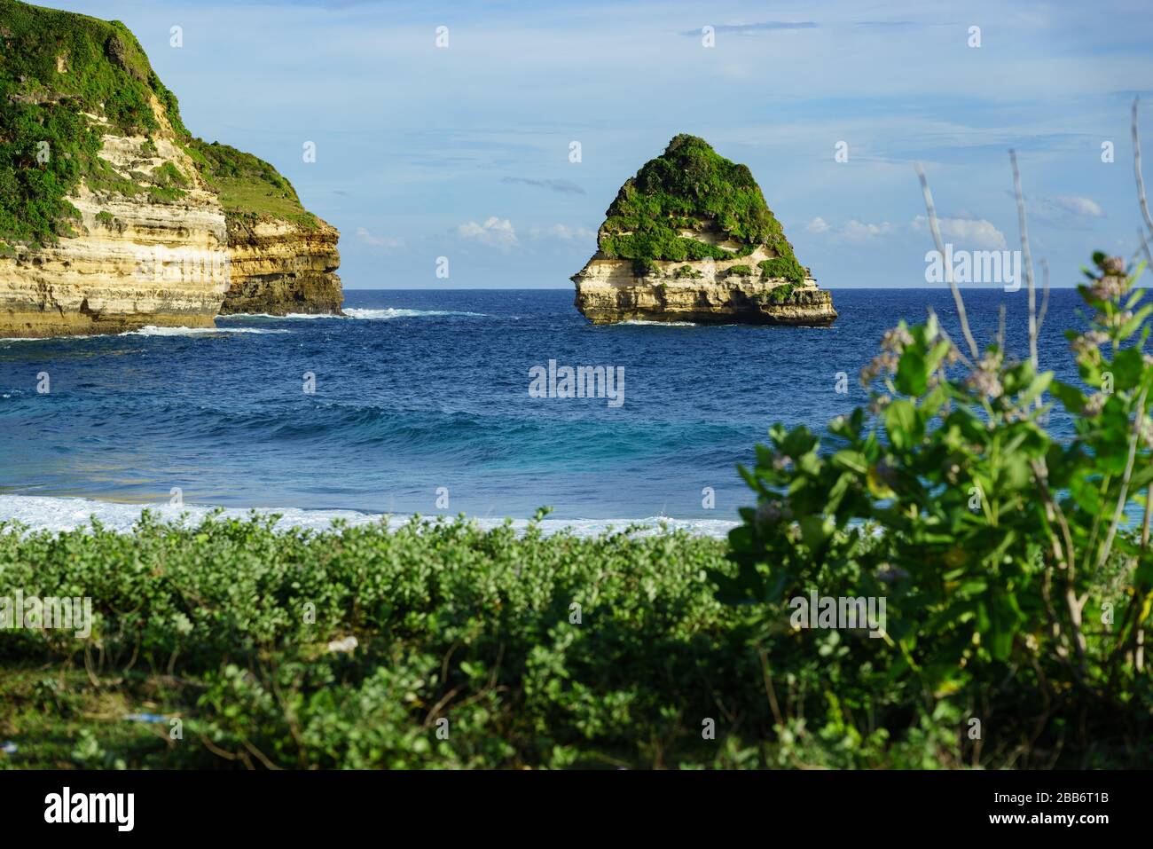 Strand von Bile Sayak, Naturpark Gunung Tunak, Kuta Mandalika, Indonesien Stockfoto
