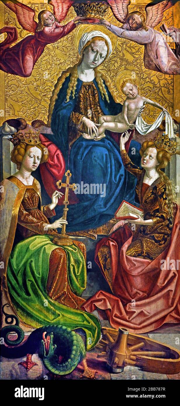 Madonna mit der Heiligen Margaret und der Heiligen Katharina 1500 Michael Pacher Deutsch Deutschland Stockfoto