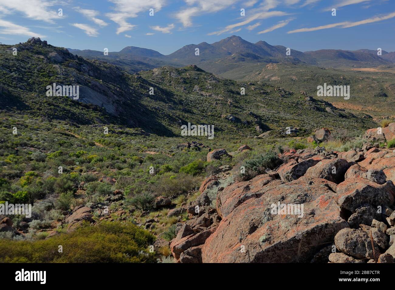 Landschaften in der Nähe von Charkams bei Kammieskroon in Namaqualand, Nordkaper, Südafrika Stockfoto