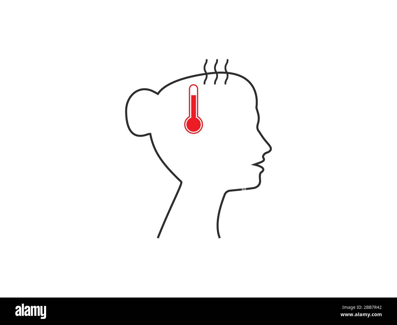 Symbol Krankheit, krank, Temperatur. Vektorgrafiken, flaches Design. Stock Vektor