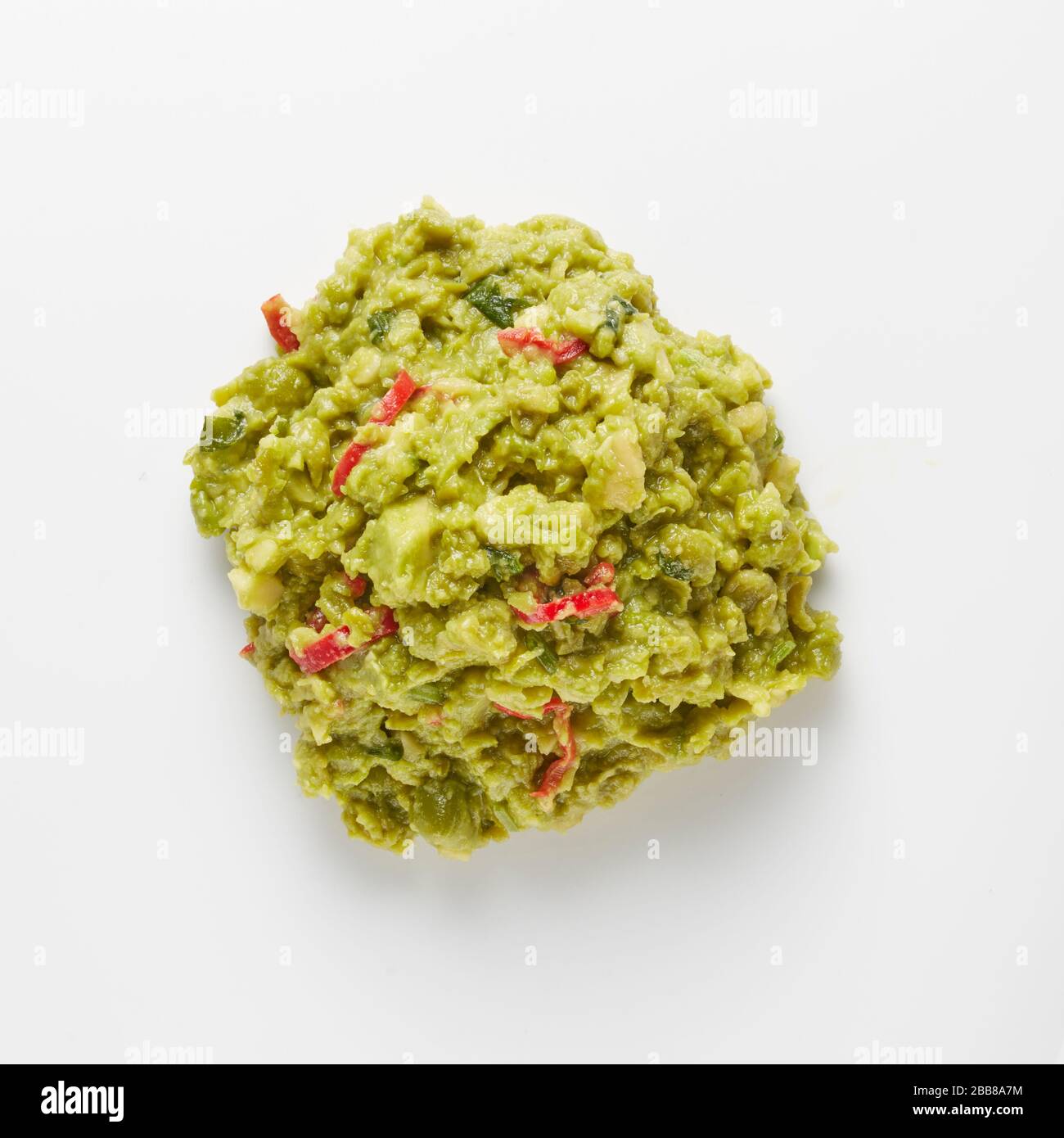 Guacamole Salsa Avocado Tomaten pürierte Ernährung vegane vegetarische Portion Essen zubereitet Probe Gemüse rund Stockfoto