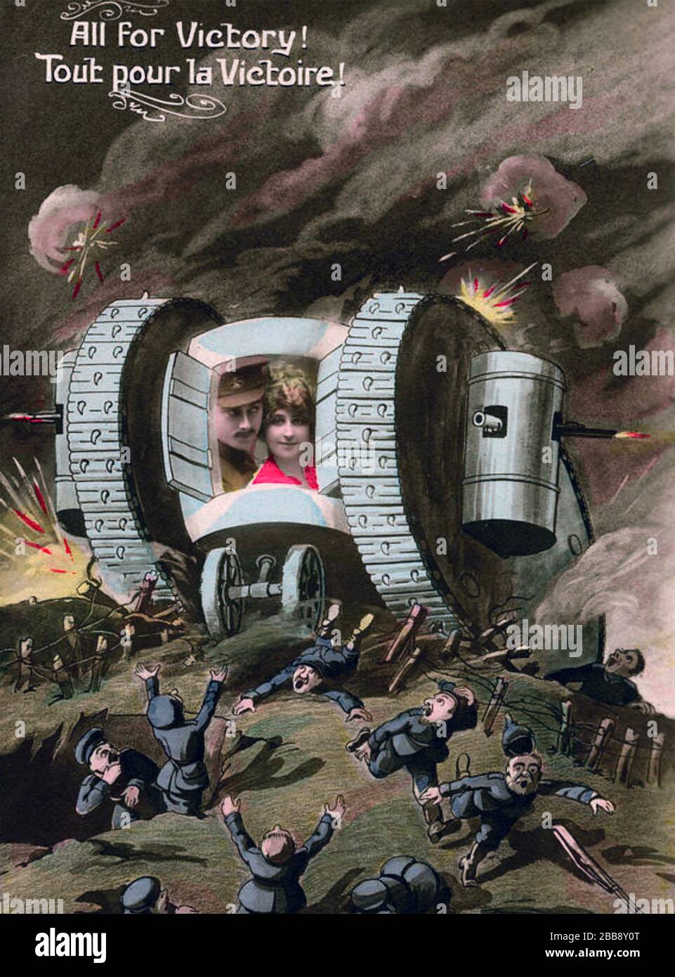 ALLES ZUM SIEG! Postkarte für den ersten Weltkrieg Stockfoto