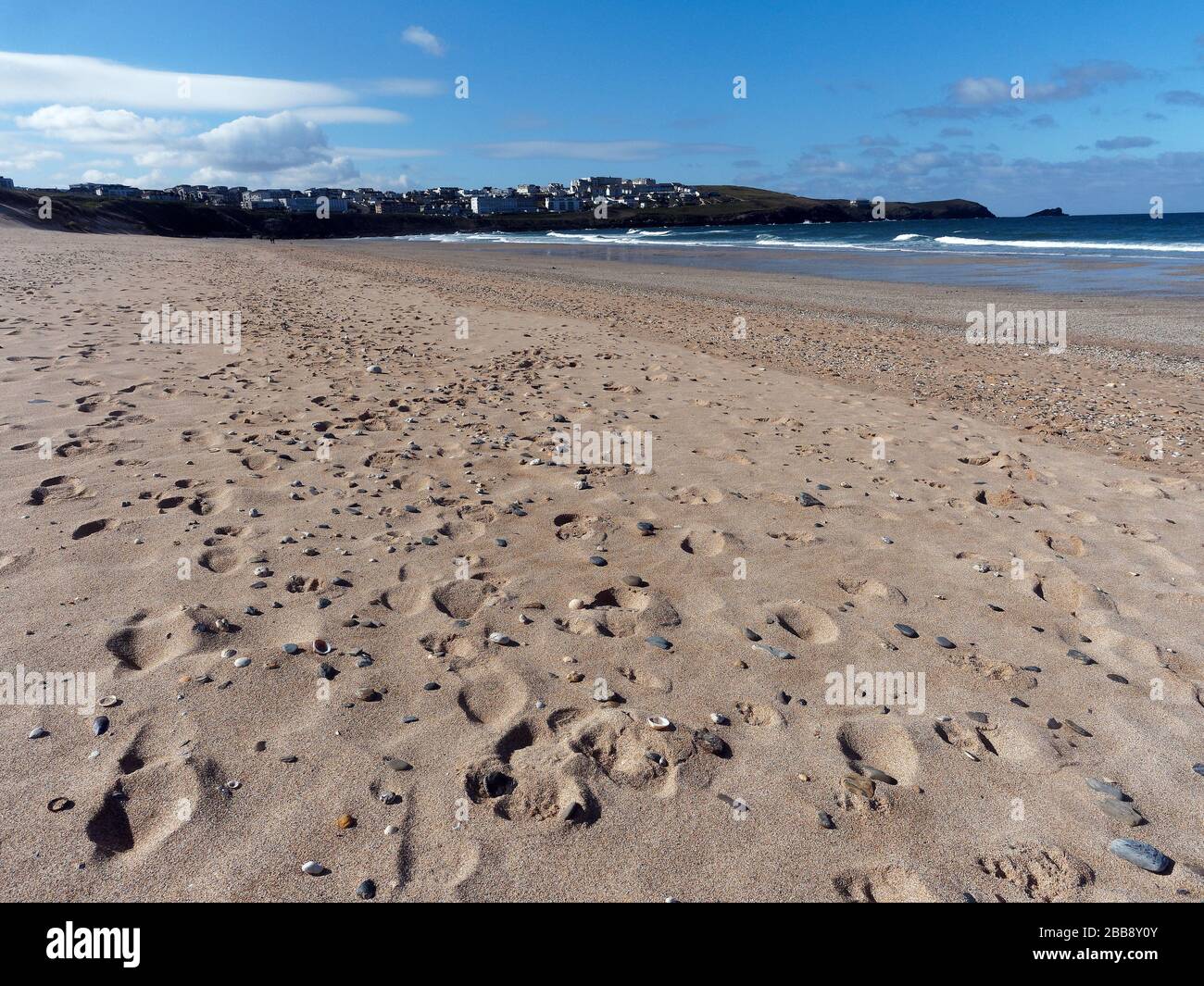 Newquay, Cornwall, Großbritannien, 30. März 2020. Covid 19, eingelassener Strand, Rick Steins, Fistral Beach Bar, The Fish House Fistral Beach Complex, Newquay Cornwal Stockfoto