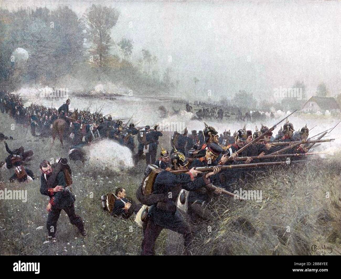 SCHLACHT VON KÖNIGGRÄTZ in Böhmen, 3. Juli 1866. Preßburg besiegt das Kaisertum Österreich. Stockfoto