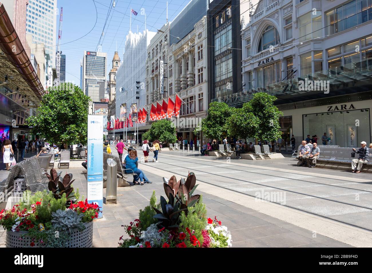 Bourke Street, City Central, Melbourne, Victoria, Australien Stockfoto