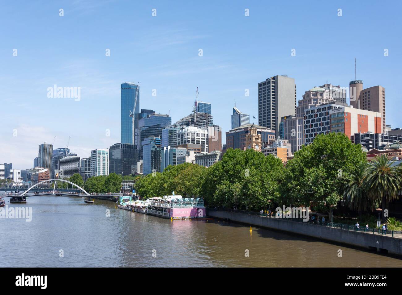 Central Business District von Princes Bridge, City Central, Melbourne, Victoria, Australien Stockfoto
