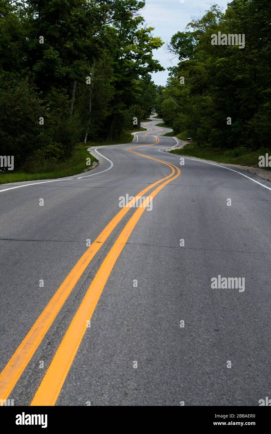 Highway 57 zur Fähre nach Washington Island, WI Stockfoto