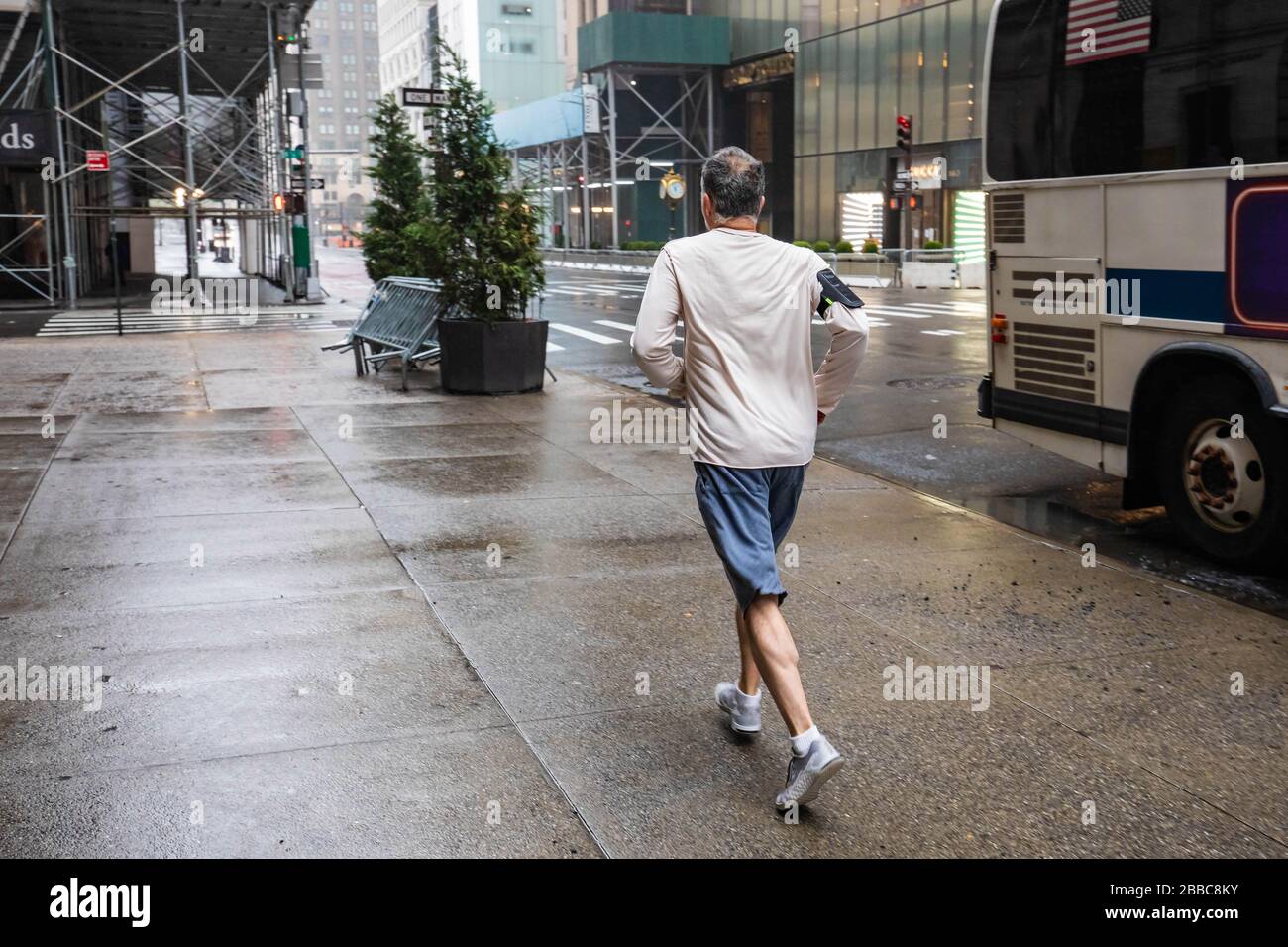 Leere Straßen von New York City während Coronavirus Quarantänesperre Stockfoto