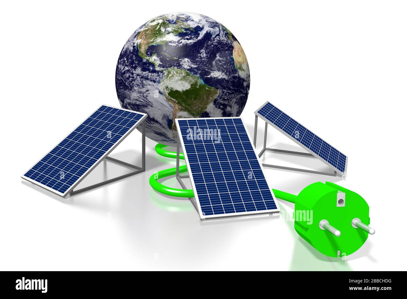 Erde, Solarpaneele Konzept Stockfoto