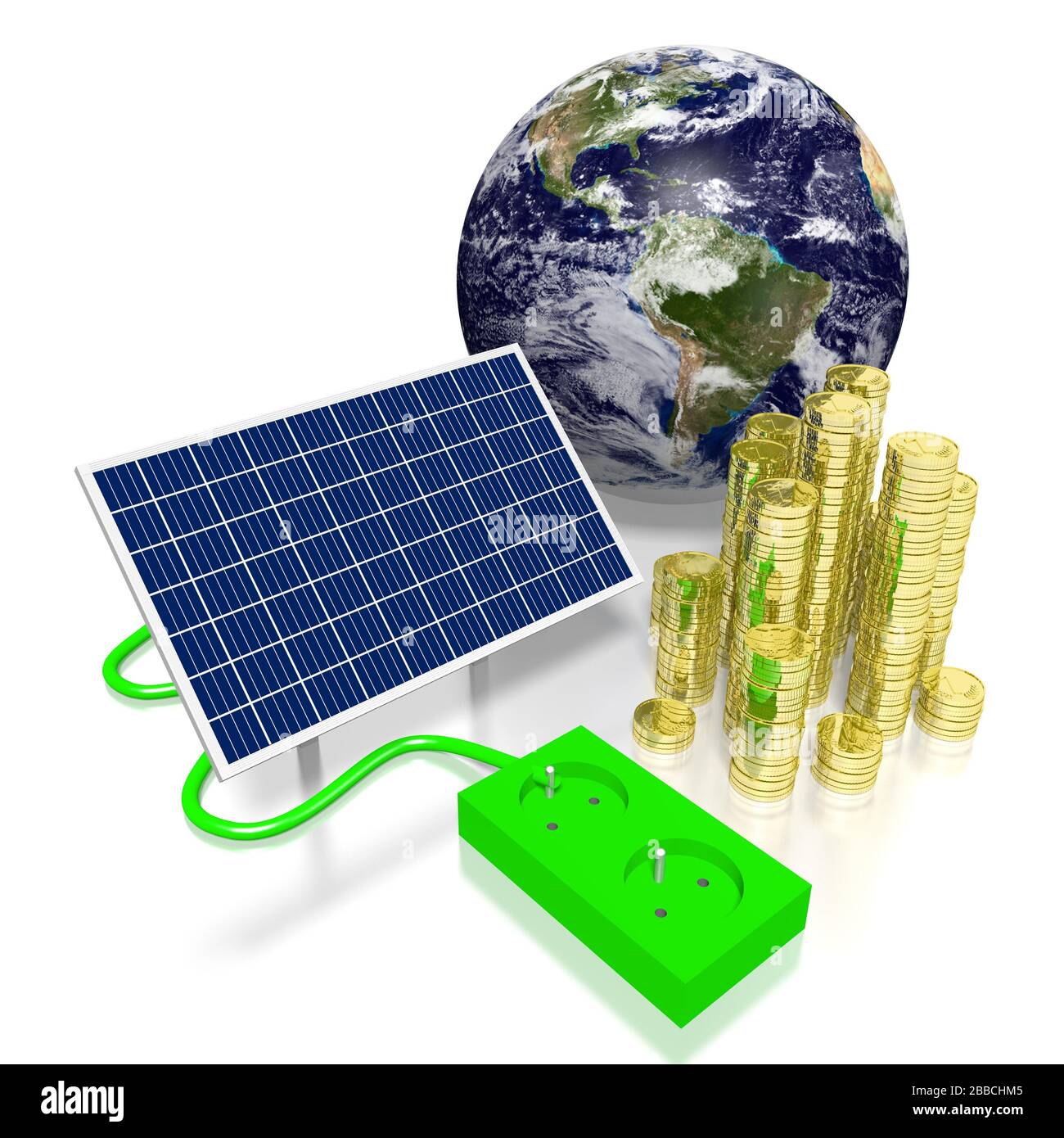 Erde, Solarpaneele Konzept Stockfoto