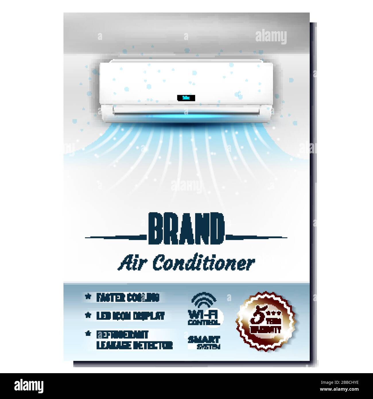 Air Conditioner System Advertising Poster Vector Stock Vektor