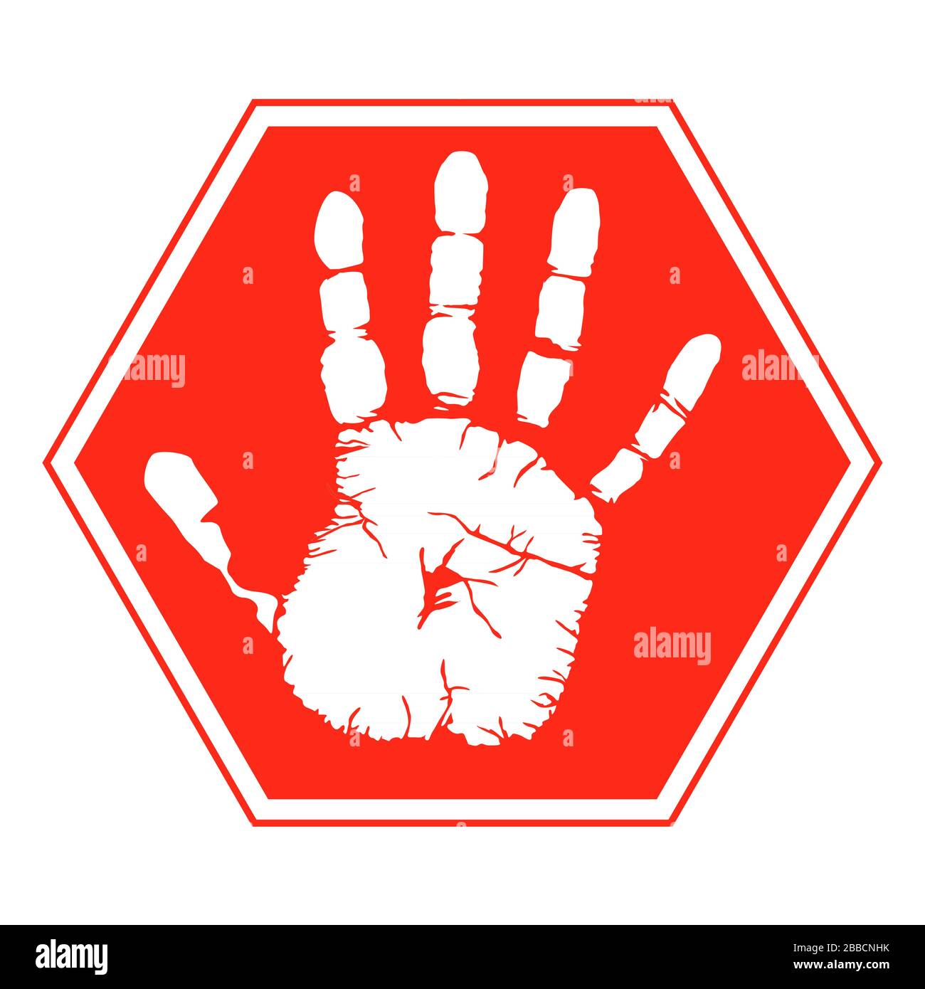 Handdruck - Symbol, Warnzeichen, Vektorgrafiken Stock Vektor