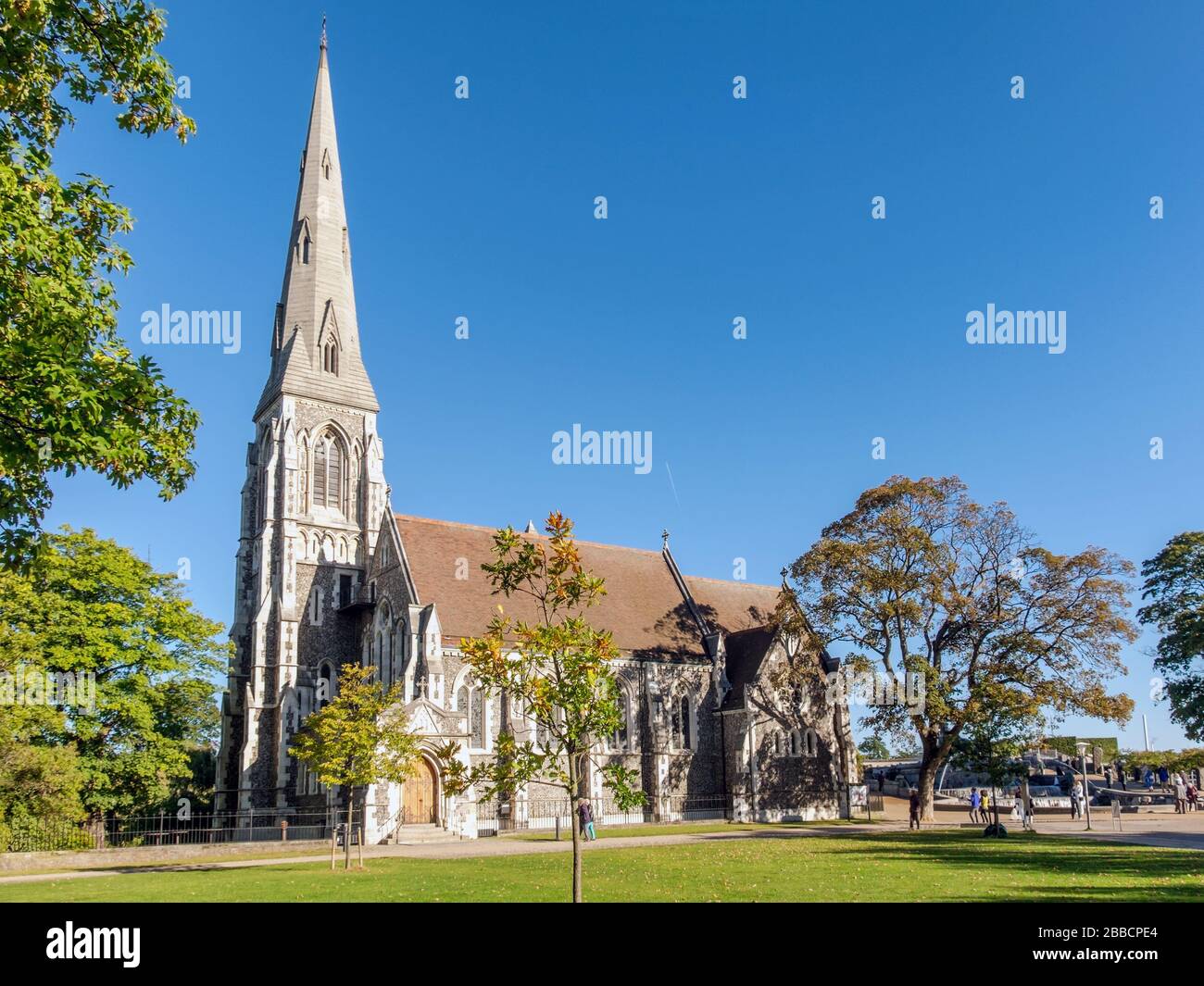 St. Alban-Kirche vor Ort ist oft einfach als die englische Kirche, die anglikanische Kirche in Kopenhagen, Dänemark. Stockfoto