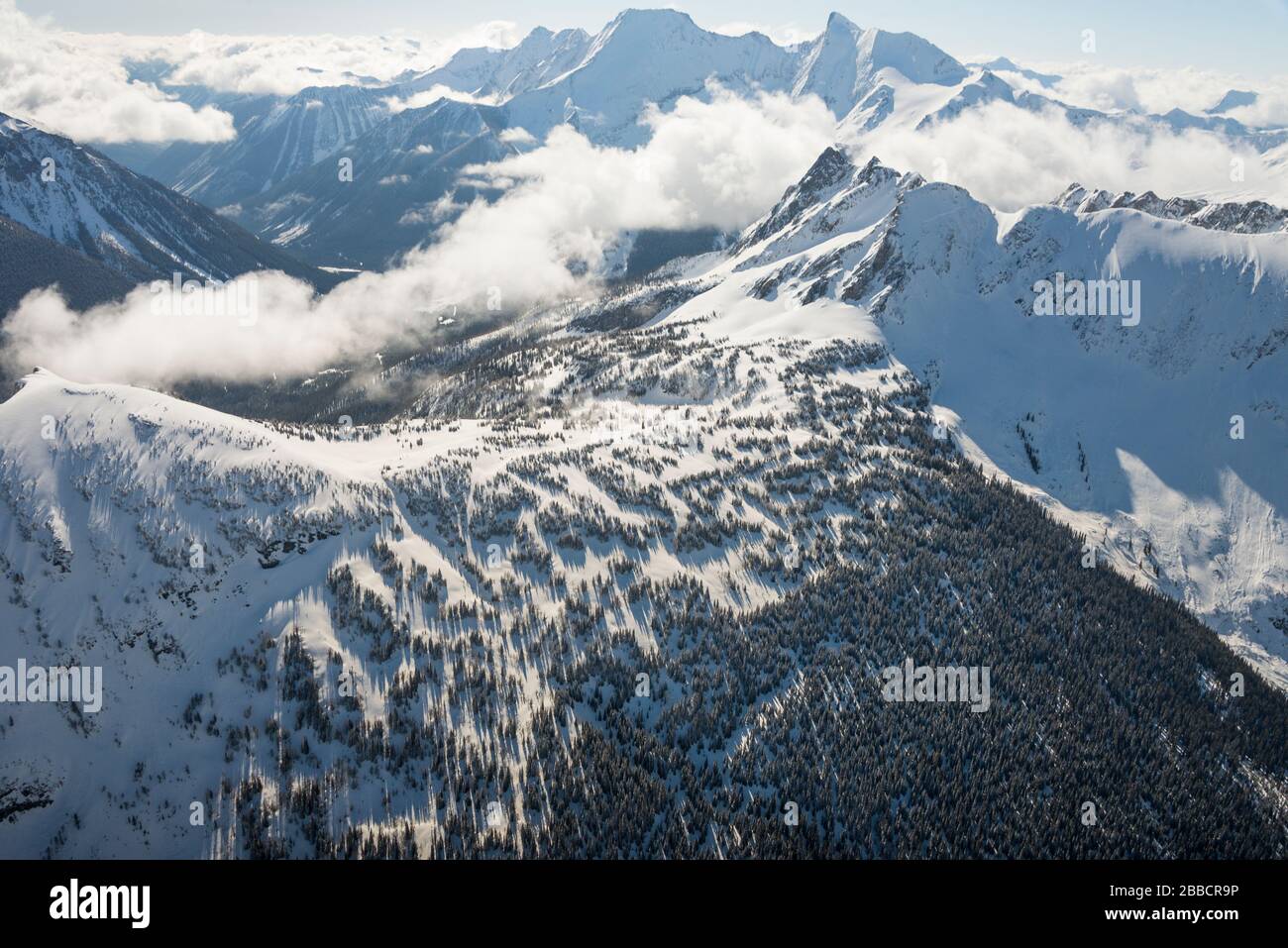 Jumbo Pass im Winter, British Columbia Stockfoto
