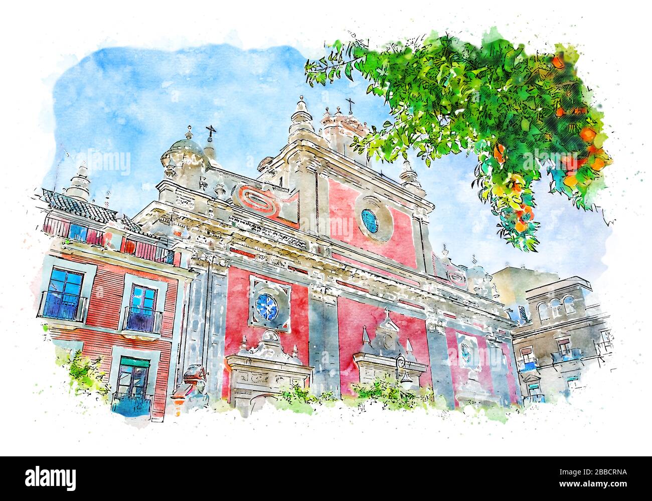 Sevilla, die bunten Straßen von Spanien Stockfoto