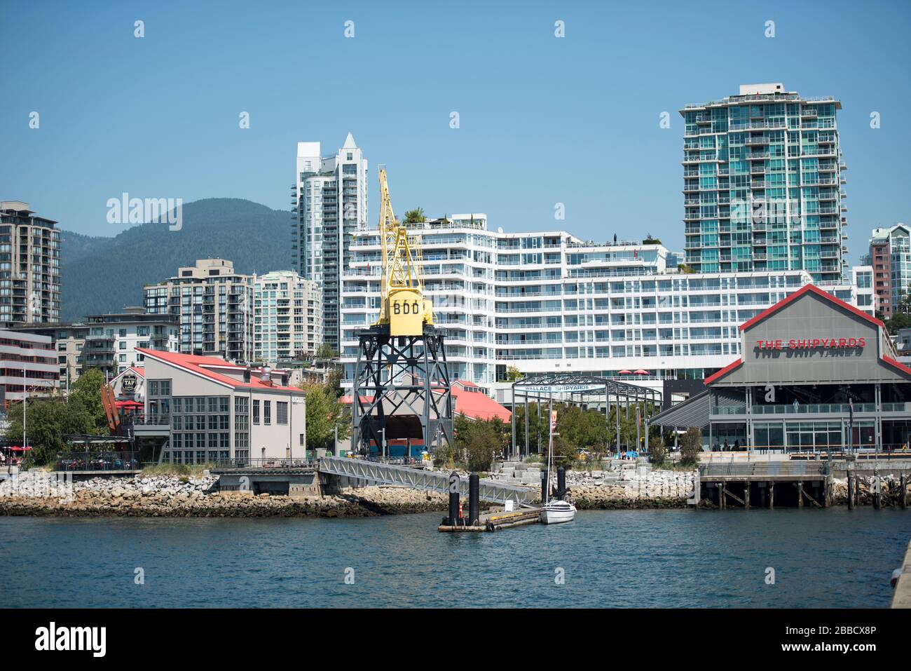 Die Werften Gemeinde in der Nähe von Lonsdale Quay, North Vancouver, British Columbia, Kanada. Stockfoto