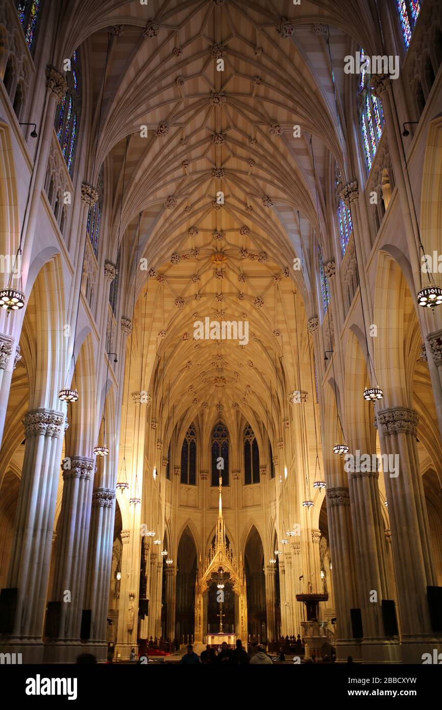 Innenansicht Der St Patricks Cathedral, New York Stockfoto