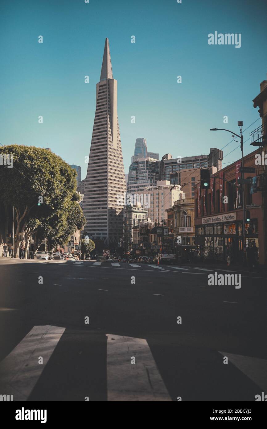 Blick auf das Transamerica Pyramid Building Stockfoto