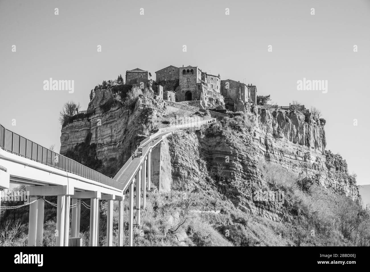 Civita di Bagnoregio (Viterbo, Latium) - das berühmte alte Dorf auf dem Hügel zwischen den Badlands, in der Region Latium, Mittelitalien Stockfoto