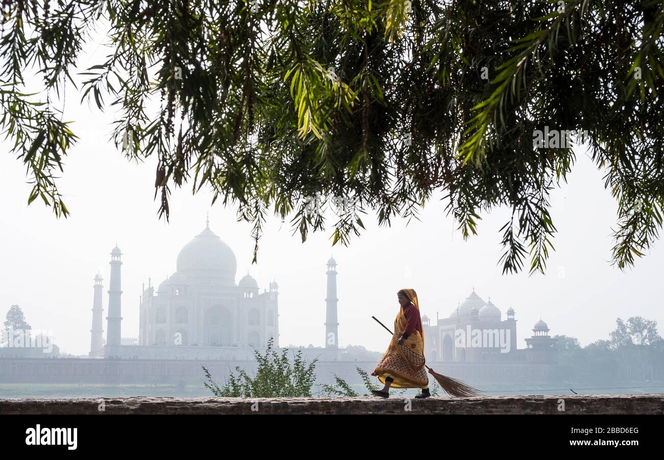 Taj Mahal auffegen Stockfoto