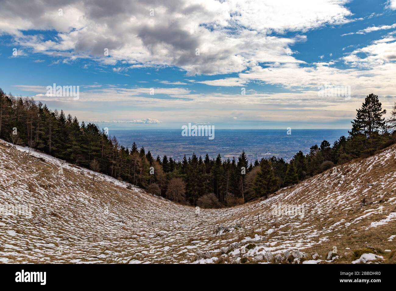 Schöne Landschaft auf der Poebene Stockfoto