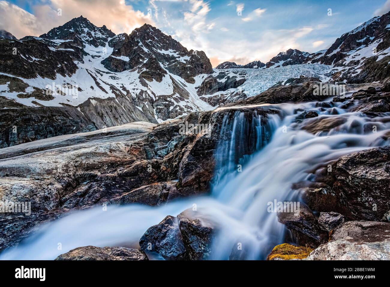 Frankreich - Savoy - Parc national des ecrins - Le Glacier Blanc liegt im Nationalpark les Ecrins Stockfoto