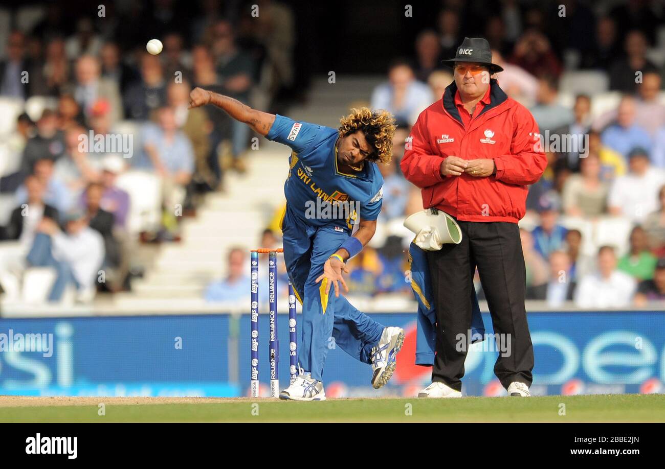 Sri Lankas Lasith Malinga Bowling Stockfoto