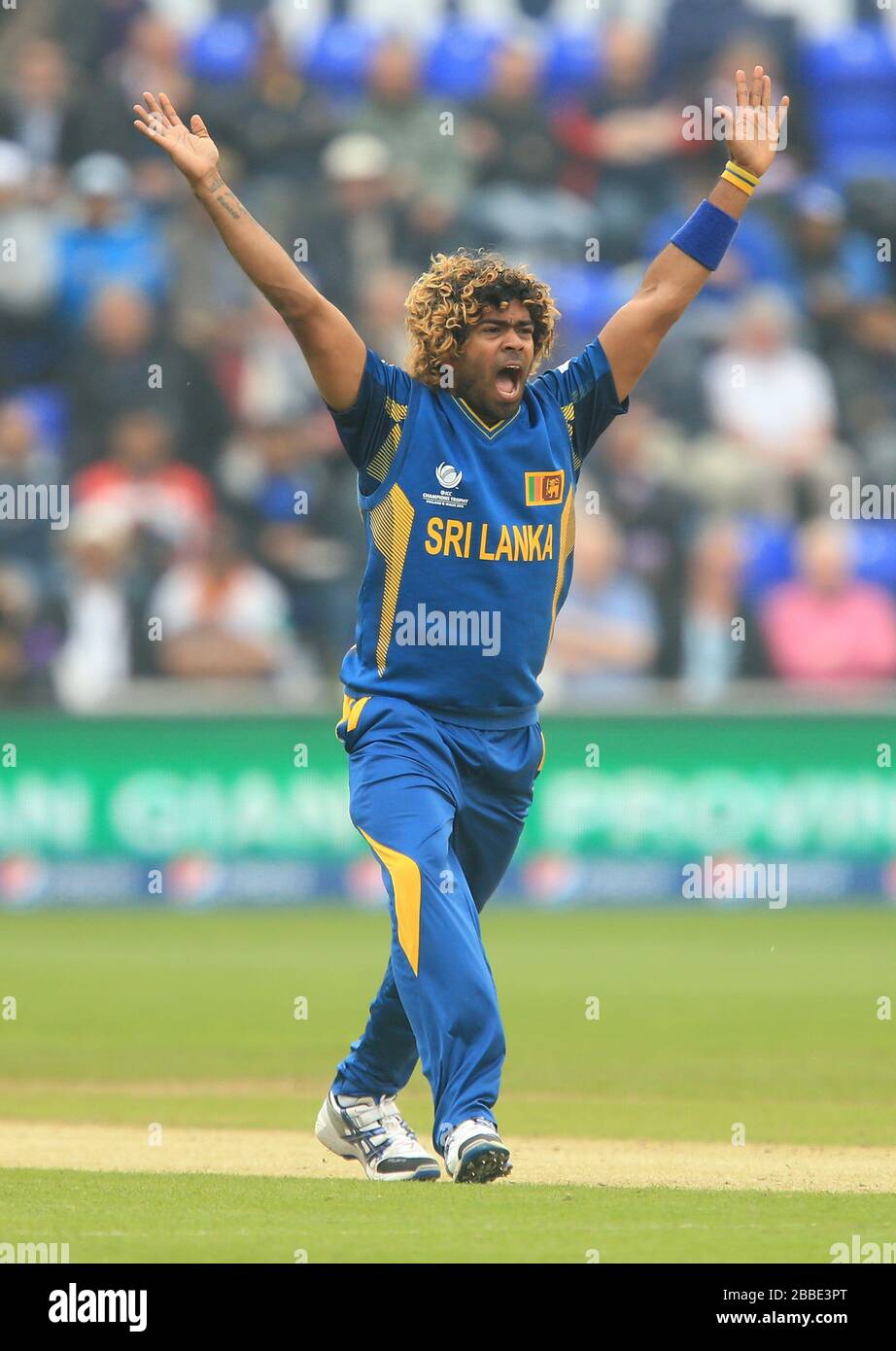 Sri Lankas Lasith Malinga feiert ein Wicket Stockfoto