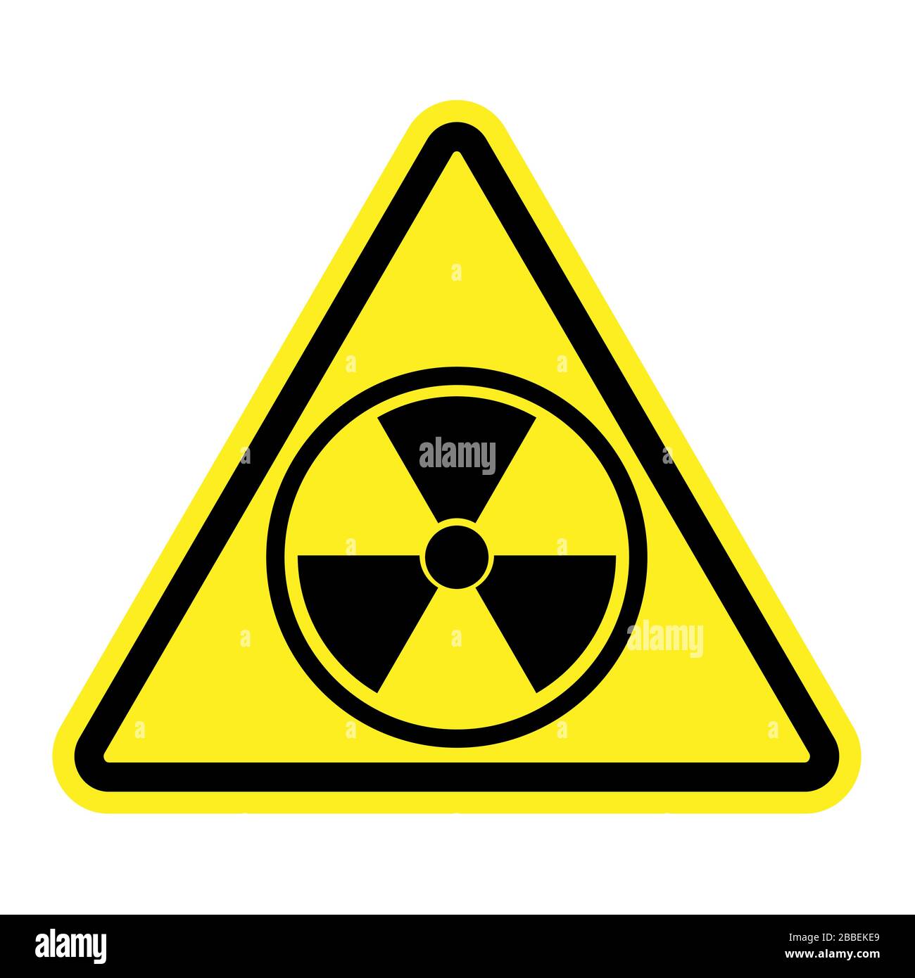 Symbol für Radioaktivität. Radioaktives Material, Gefahr oder Risiko. Einfaches flaches Design, isoliert auf weißem Hintergrund. Abbildung des Lagerbestands Stock Vektor