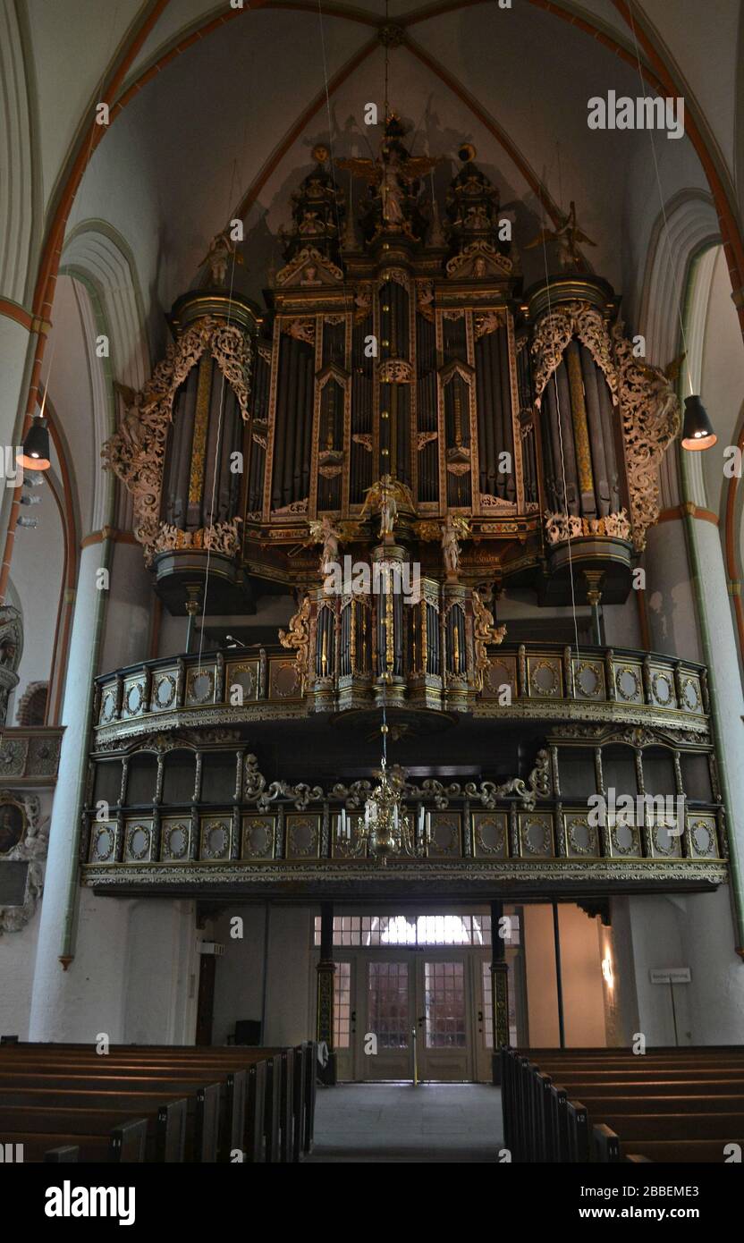 barockorgeln in der Kirche St. Johannes in Lüneburg Stockfoto