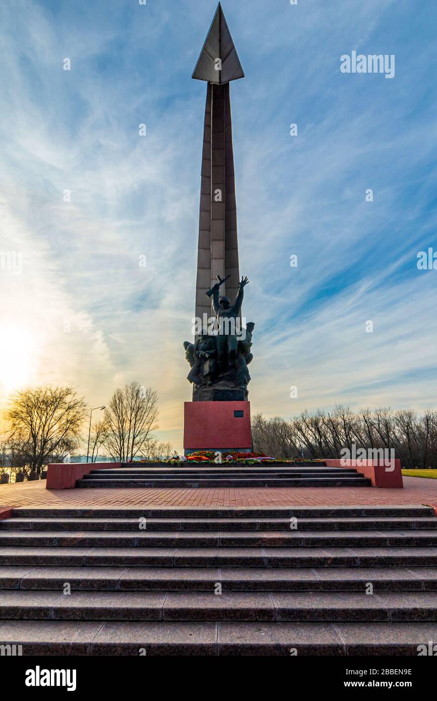 Memorial Complex Kumzhenskaya Grove zu Ehren gefallener Soldaten der Roten Armee, die Rostow-on-don in den Jahren 1941 und 1943 befreiten. Objekt des kulturellen Erbes Stockfoto