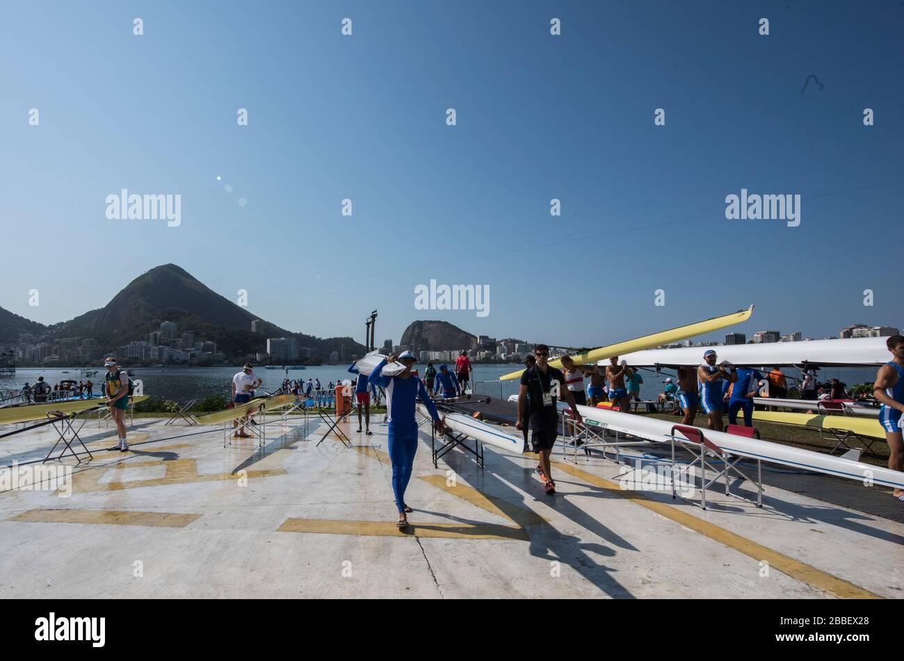 Rio de Janeiro. BRASILIEN. 2016 Olympic Rowing Regatta. Lagoa-Stadion, Copacabana, ÒOlympic Summer GamesÓ Rodrigo de Freitas Lagoon, Lagoa. Lokale Zeit 15:09:13 Freitag, 05. August 2016 [Pflichtgutschrift; Peter SPURRIER/Intersport Images] Stockfoto