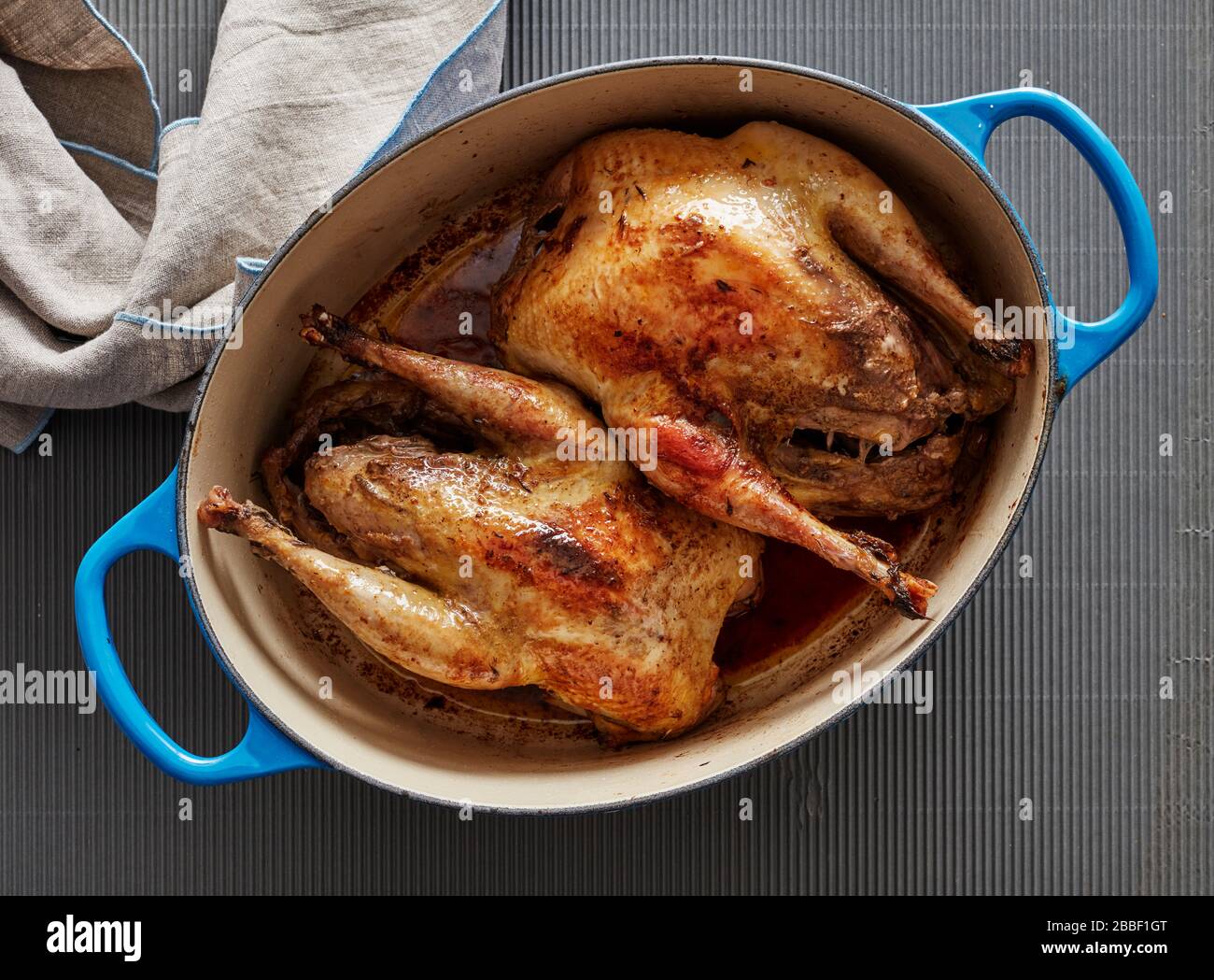 Braten Mahlzeit Huhn Rind Lamm Stockfoto