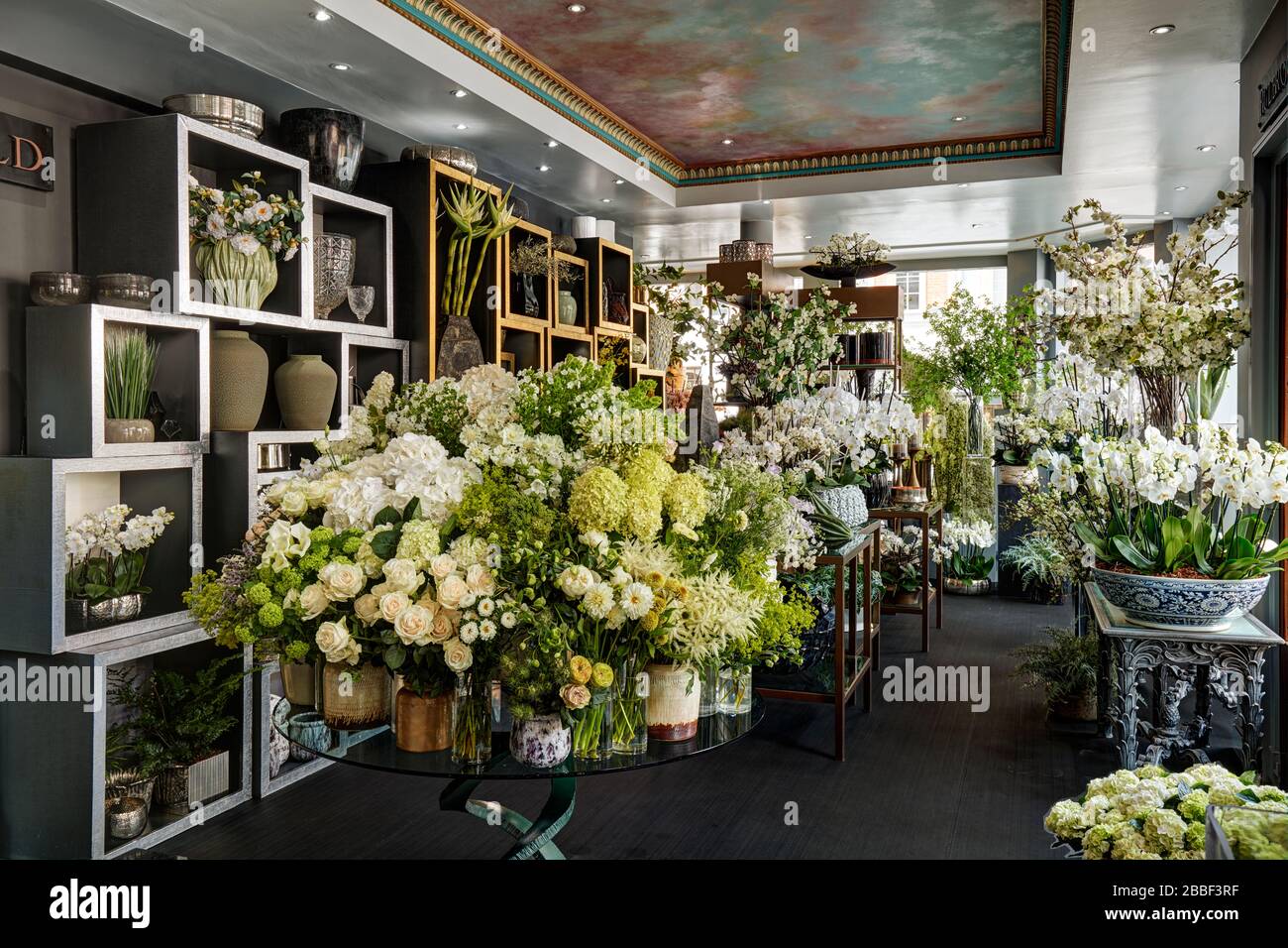 Blumen Shop Blumenfarbe blüht ziemlich reichlich Stockfoto
