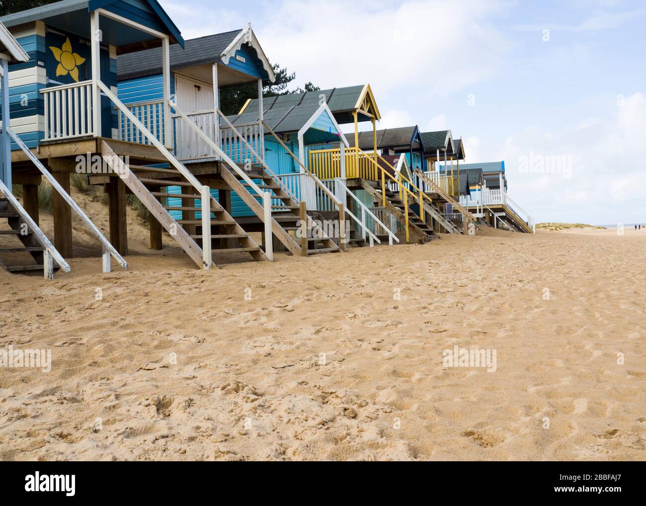 Strandhütten, Wells-next-the-Sea, Norfolk, Großbritannien Stockfoto