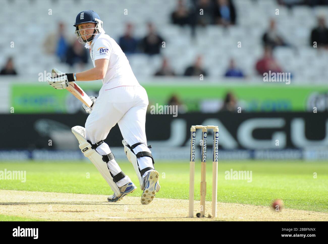 Englands Jonny Bairstow gegen Neuseeland beim zweiten Investec Test Match in Headingley, Leeds. Stockfoto