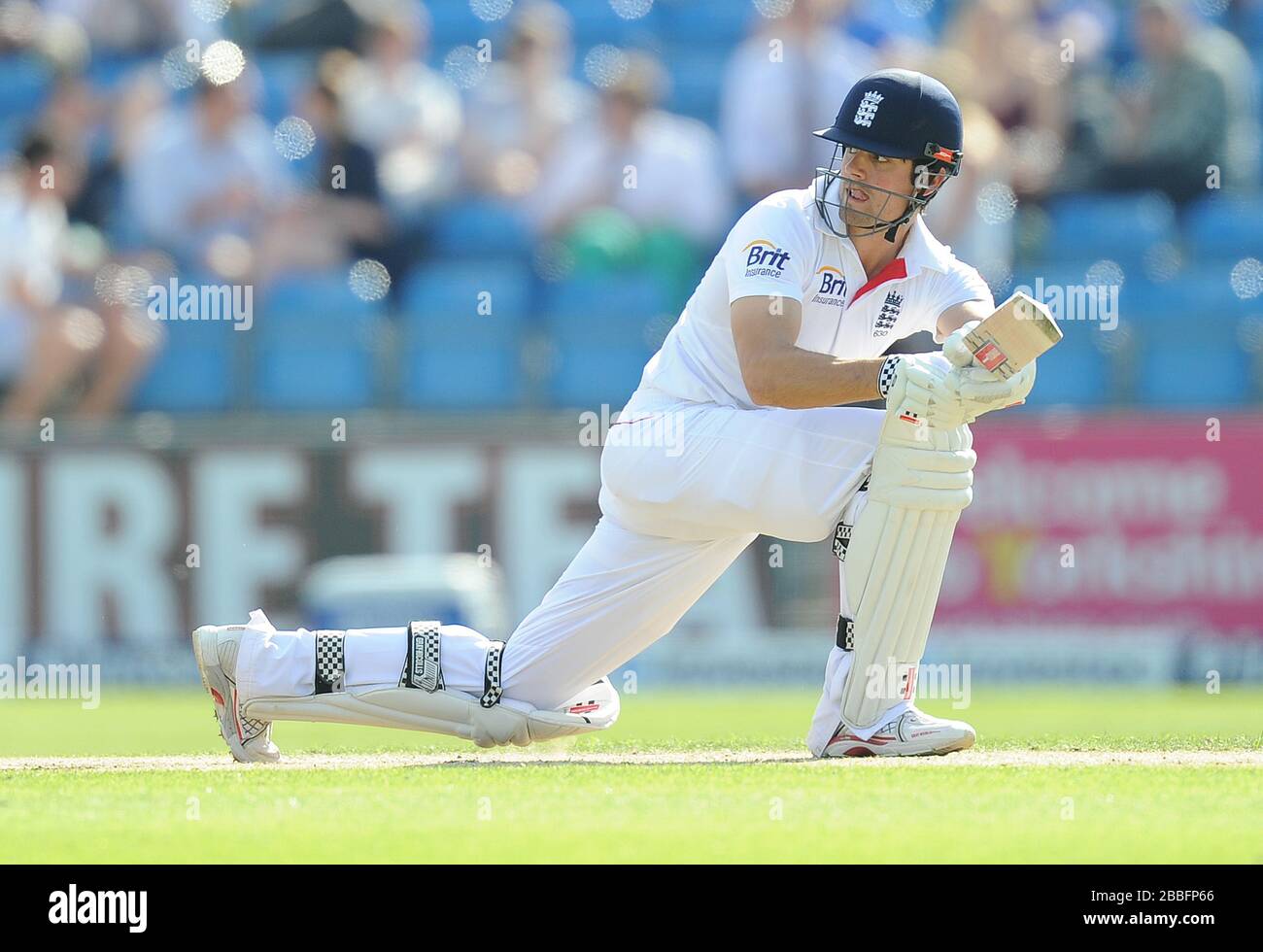 Englands Alistair cooke beim zweiten Investec Test Match in Headingley, Leeds. Stockfoto