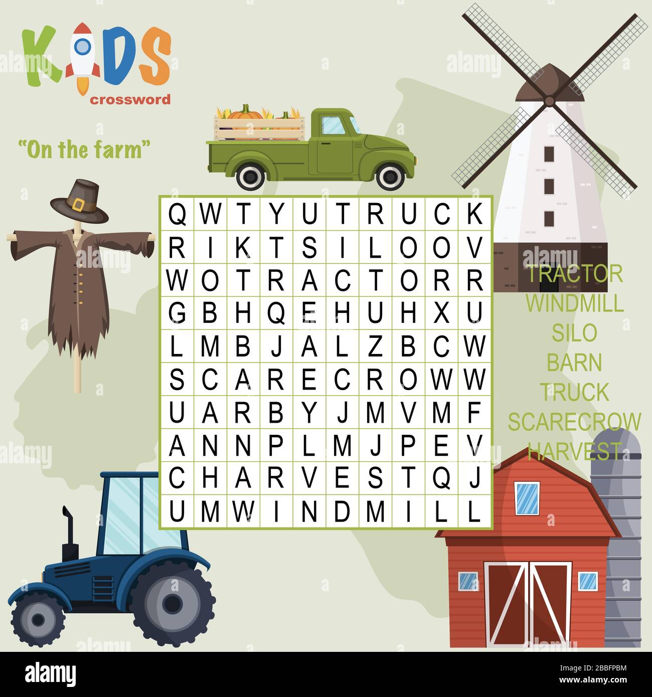 Farm Tractor Children Stock-Vektorgrafiken kaufen - Alamy