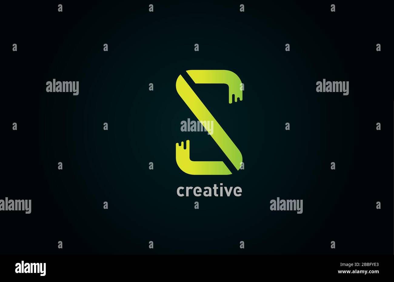 S kreatives Symbol mit grünem Buchstaben für Unternehmens- und Geschäftsdesign Stock Vektor