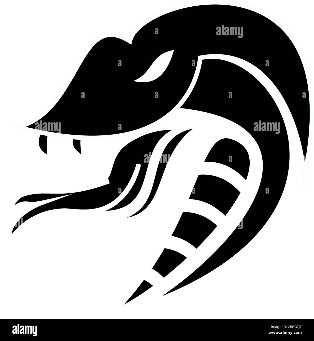 Cobra schwarz-weiß Stockfoto