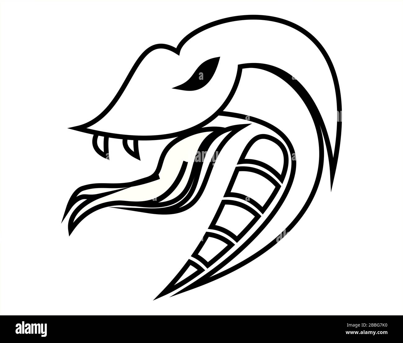 Cobra schwarz-weiß Stockfoto