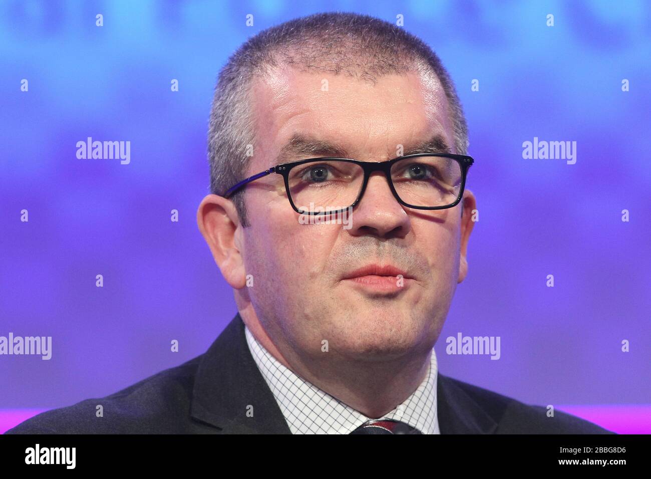 Martin Hewitt ist Vorsitzender des Rates der nationalen Polizeichefs und sprach auf ihrer Konferenz im Februar 2020. Stockfoto