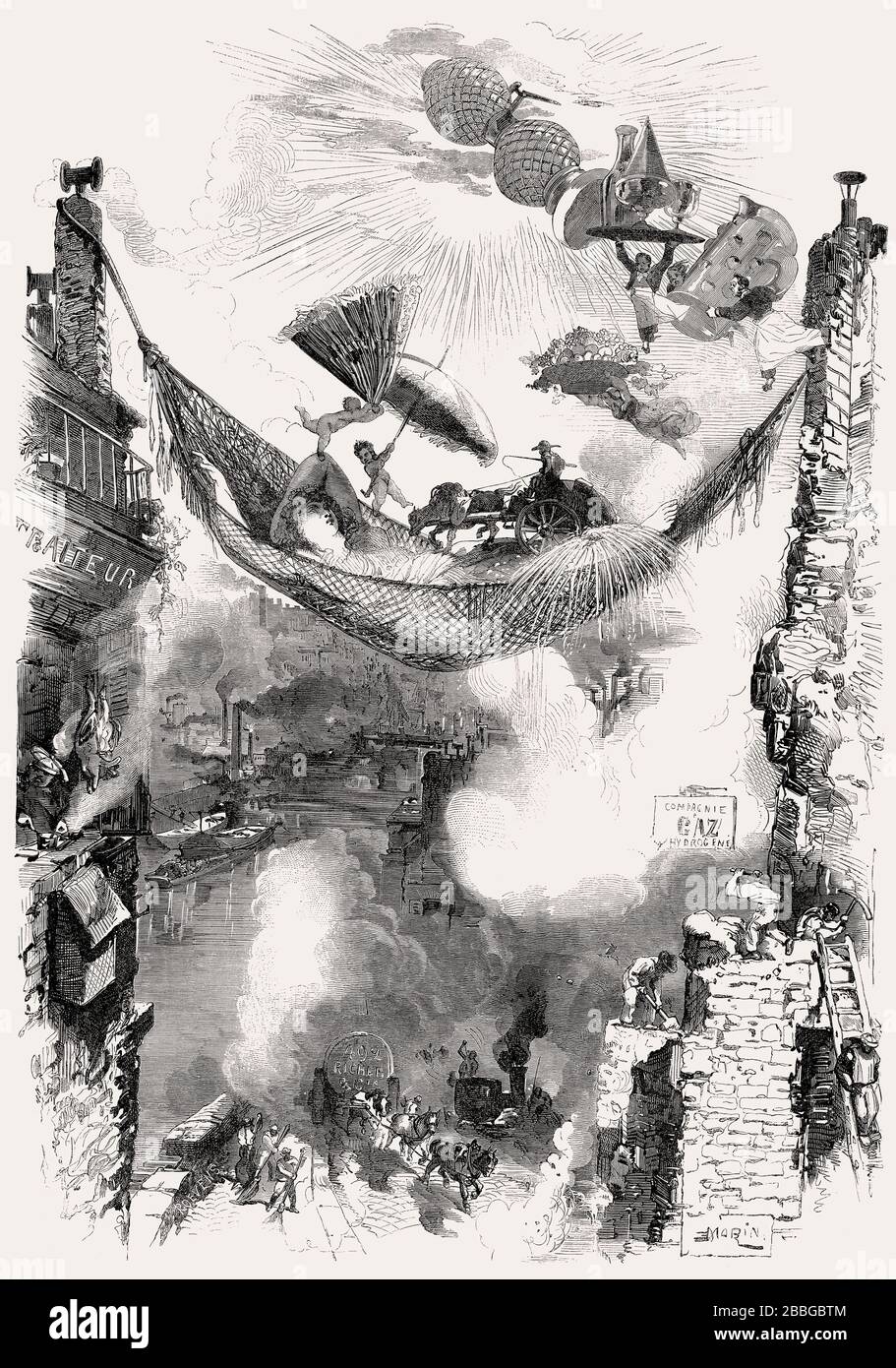 Paris in der Sommerzeit, Frankreich, im Jahr 1863 Stockfoto