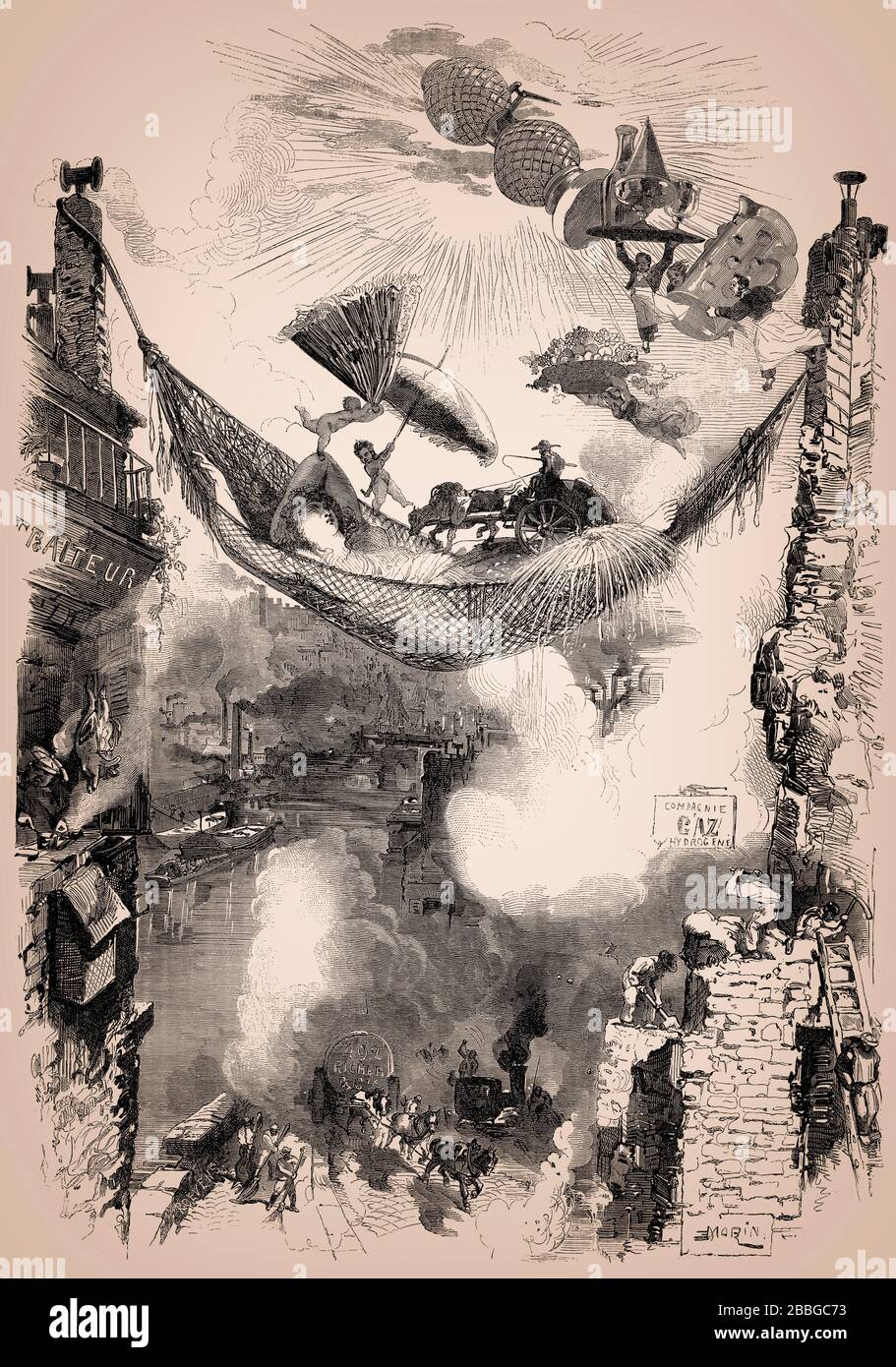 Paris in der Sommerzeit, Frankreich, im Jahr 1863 Stockfoto