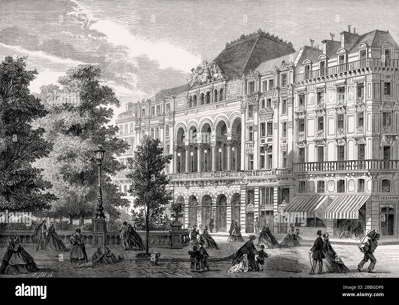 Die Théâtre de la Gaîté, rue Papin, Paris, Frankreich, im Jahre 1863 Stockfoto