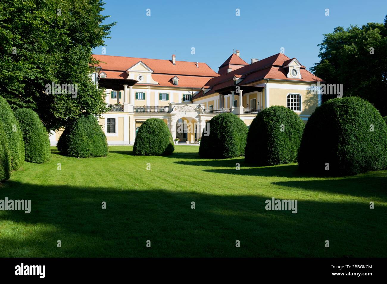 Außenansicht von Schloss Kogl in Oberösterreich, Österreich Stockfoto