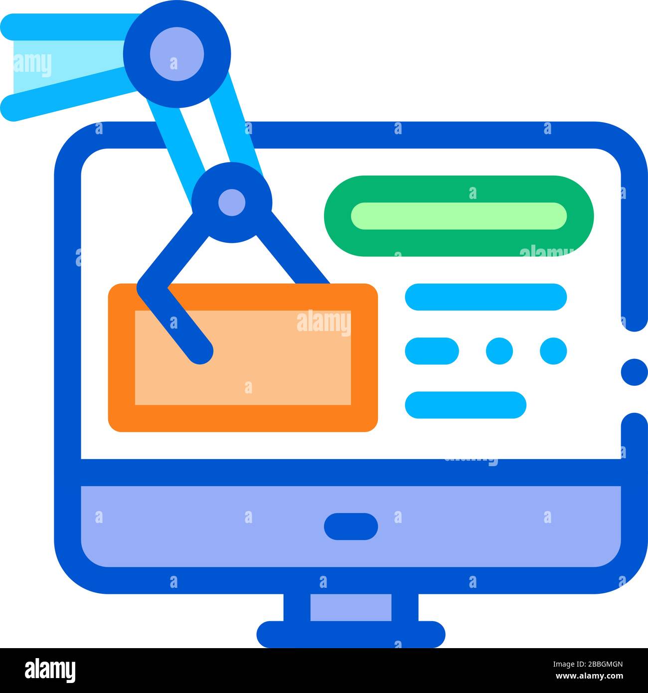 Darstellung der Vektorkontur für das Abrufen von Informationen Stock Vektor