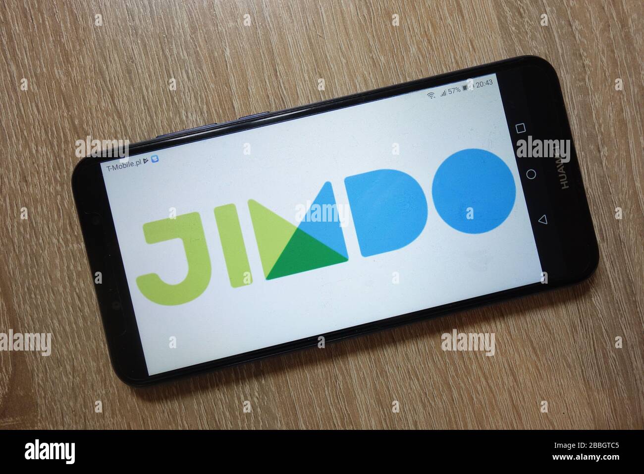 Jimdo-Logo wird auf dem Smartphone angezeigt Stockfoto