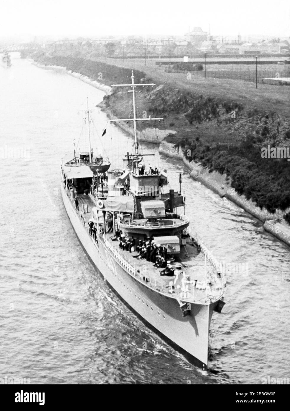 Royal Navy Destroyer auf dem Manchester Ship Canal Stockfoto