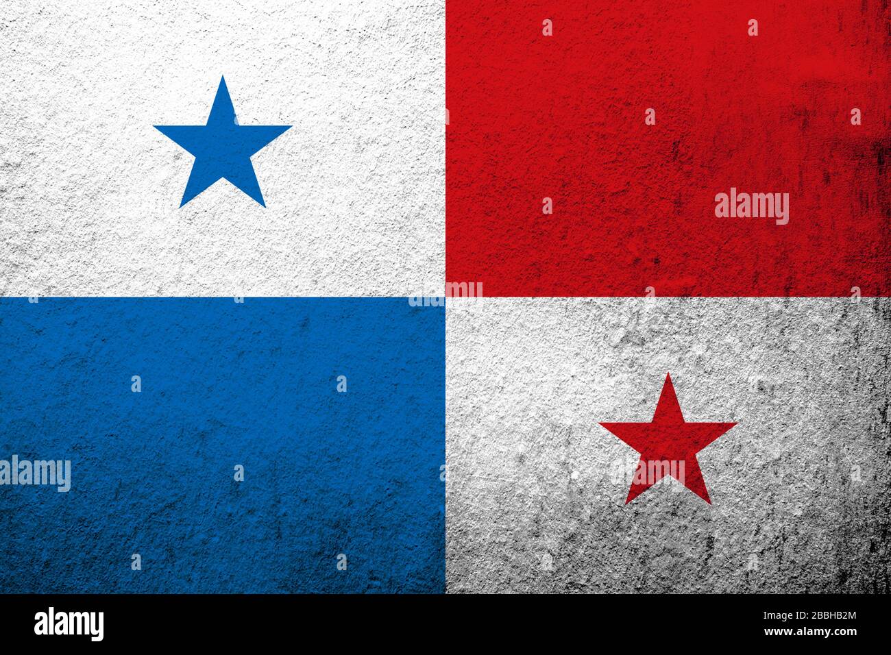 Nationalflaggen der Republik Panama. Grunge Hintergrund Stockfoto